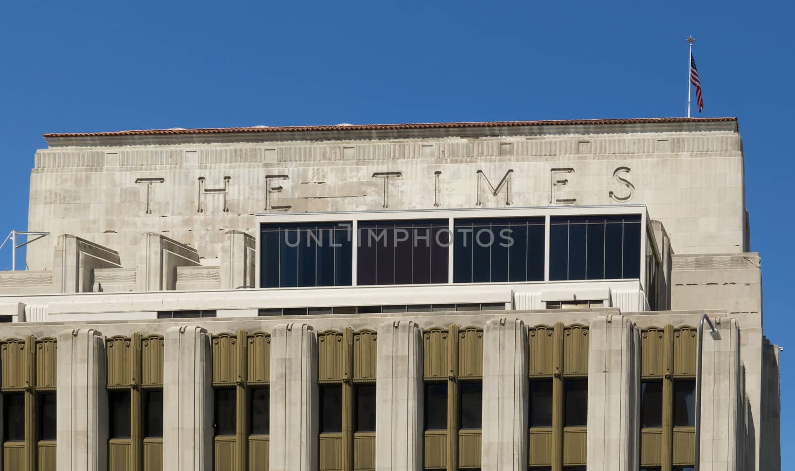 LOS ANGELES, CA/USA - AUGUST 29, 2015: Los Angeles Time building. The Los Angeles Times, commonly referred to as the Times, is a paid daily newspaper.