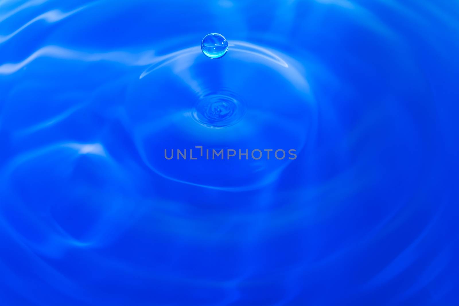 Colorful blue water droplet, fresh background abstract