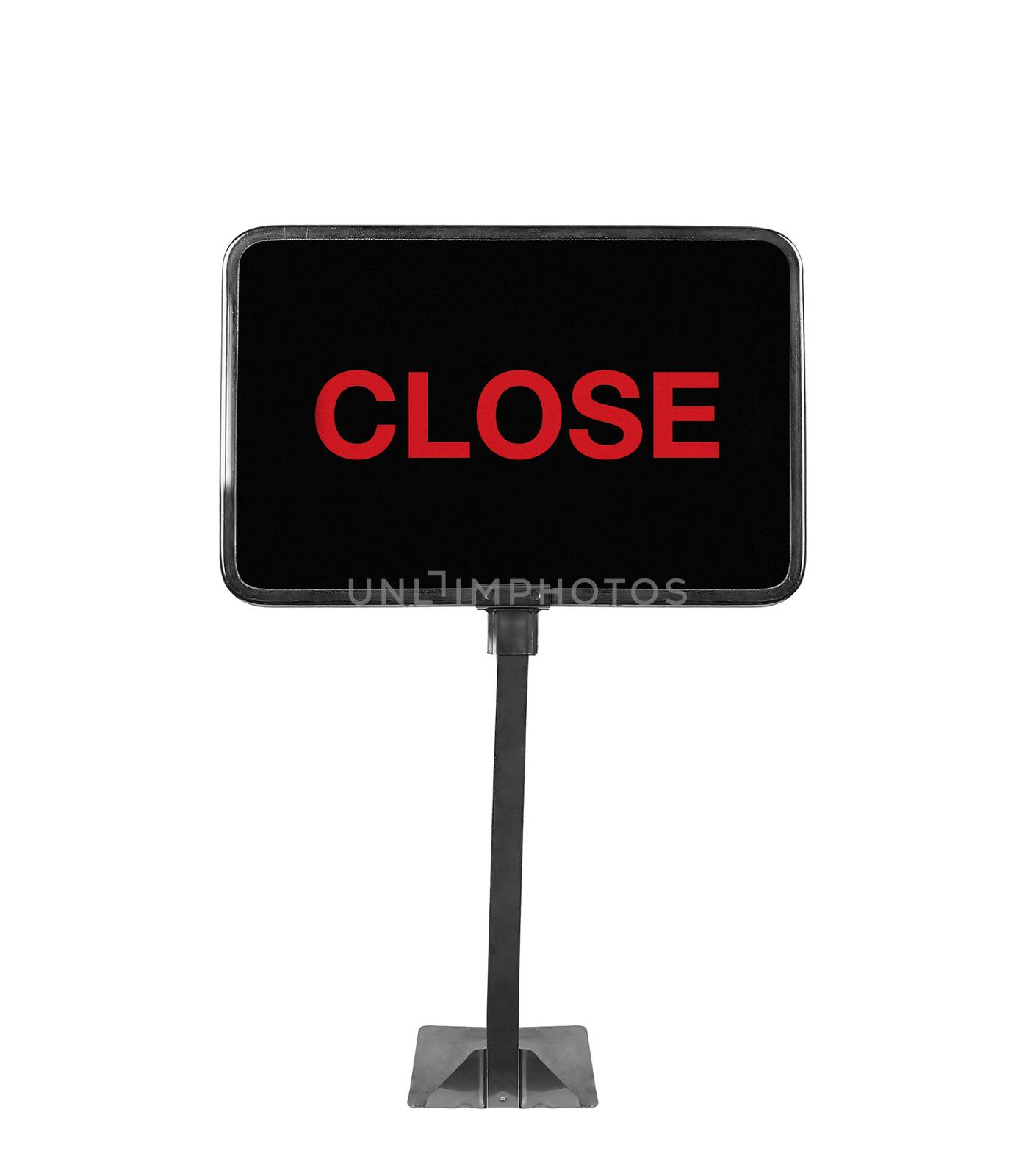 shop sign closed on white background