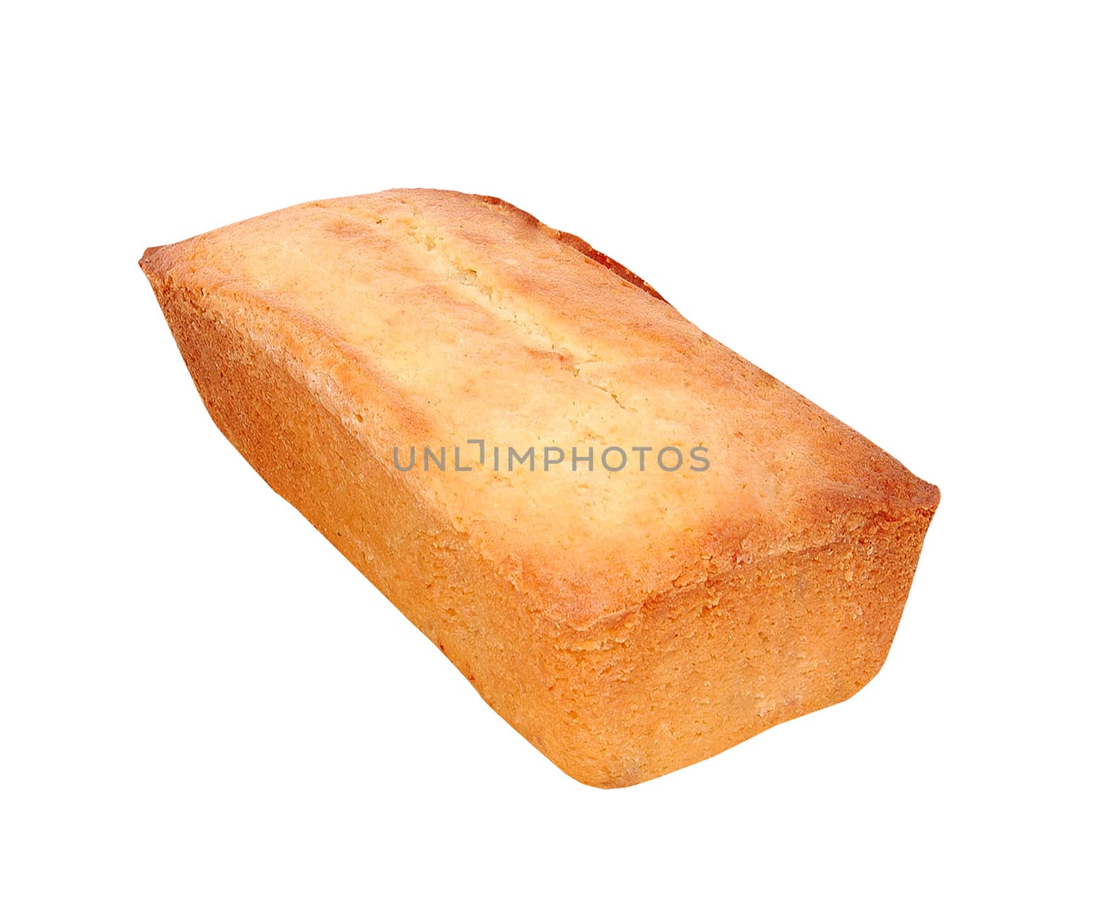 A loaf of fresh bread on a white