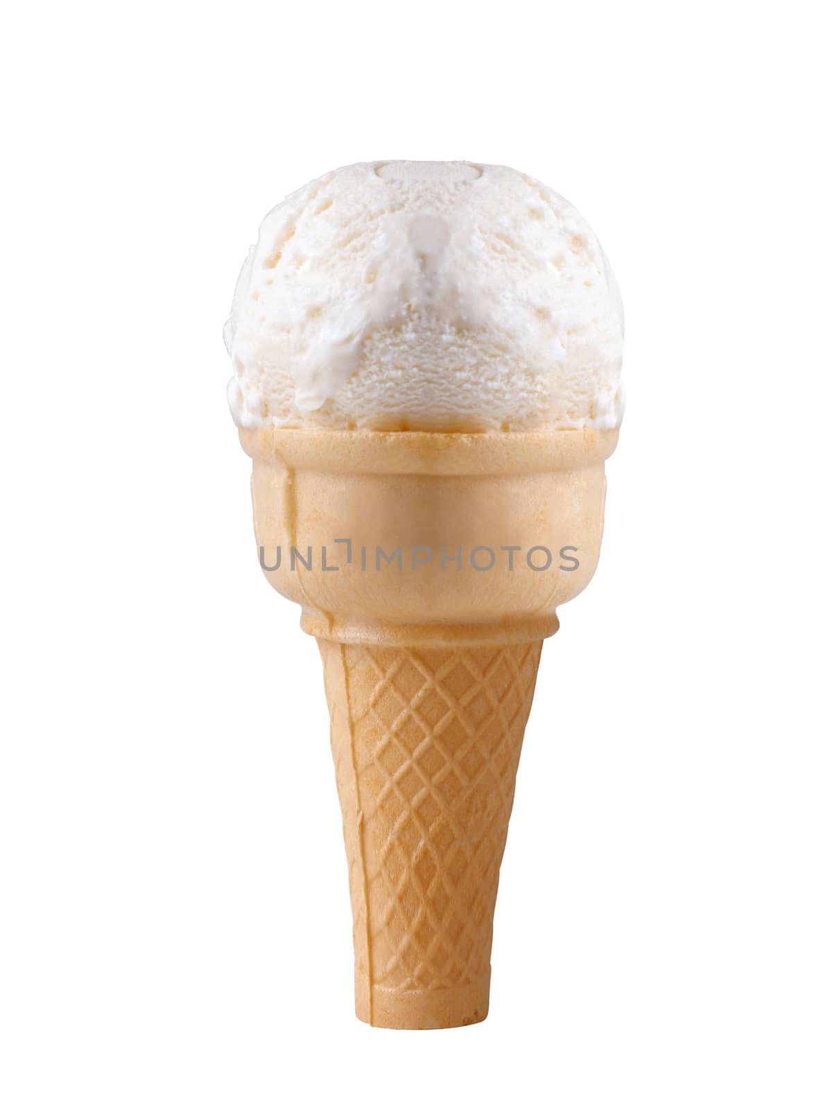 white ice cream isolated on white background