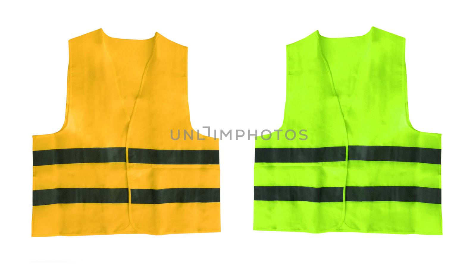 yellow and green safety vest isolated