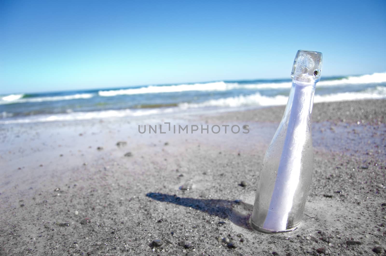 Message conceptual image. Message in a bottle.