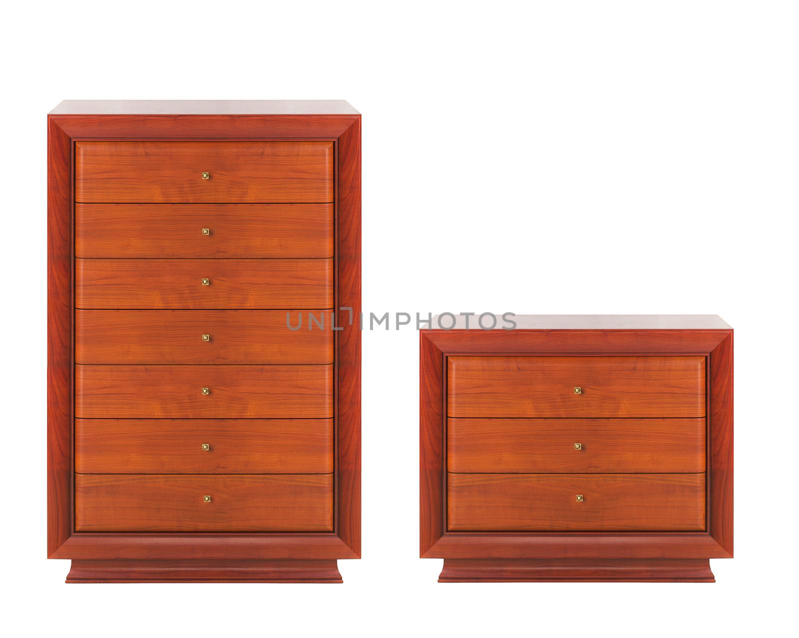 Wooden dressers isolated