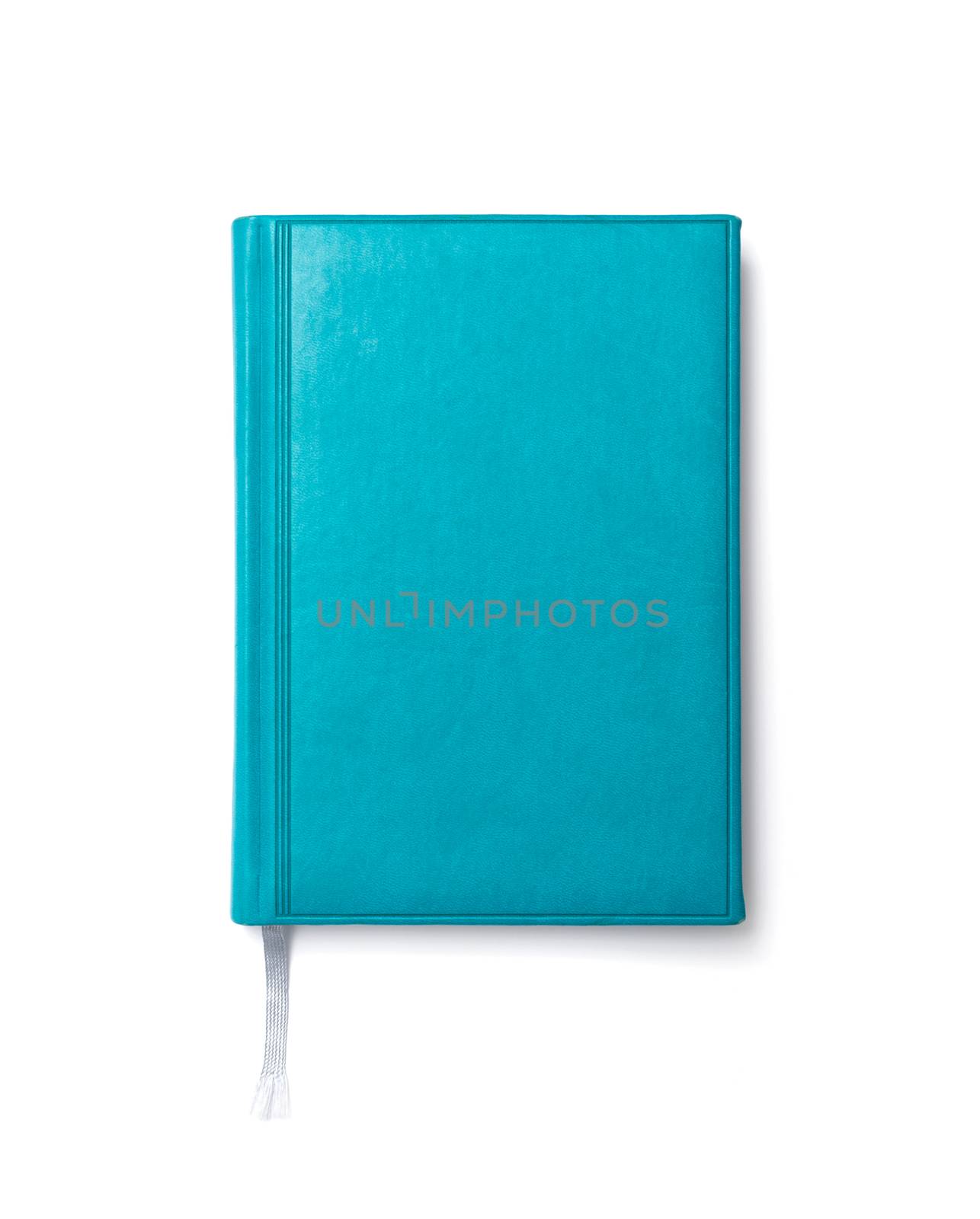 Blue diary on a white background