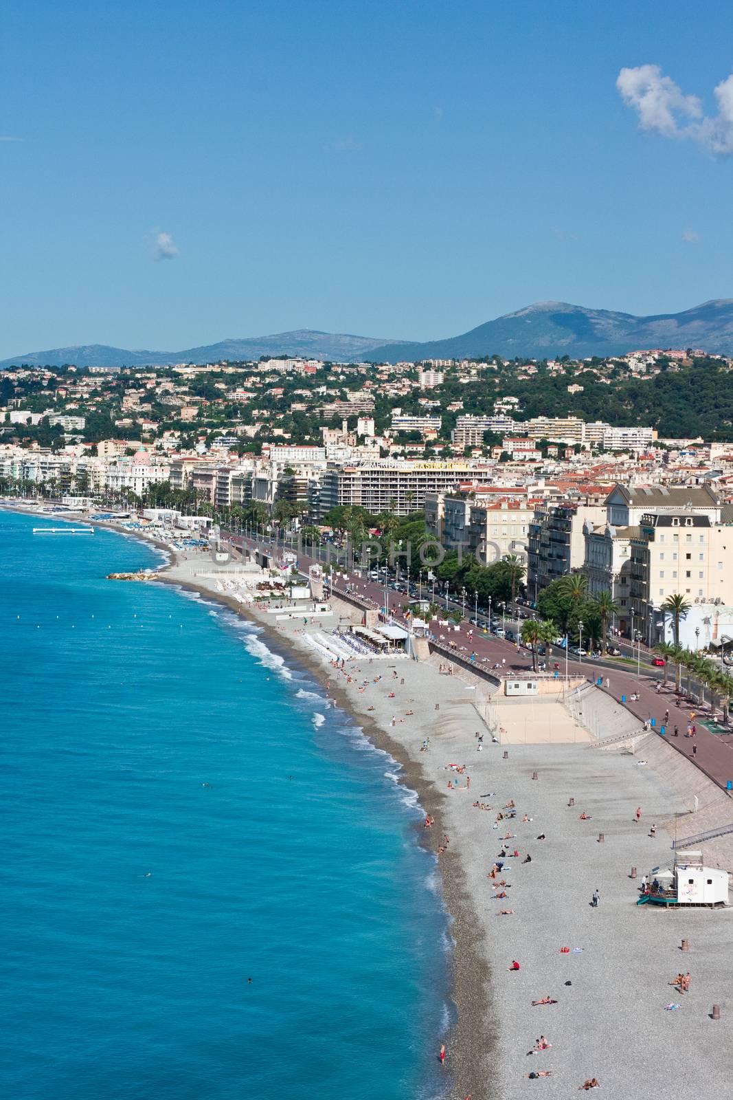 Beach in France, Nice, Prommenade des Anglais

