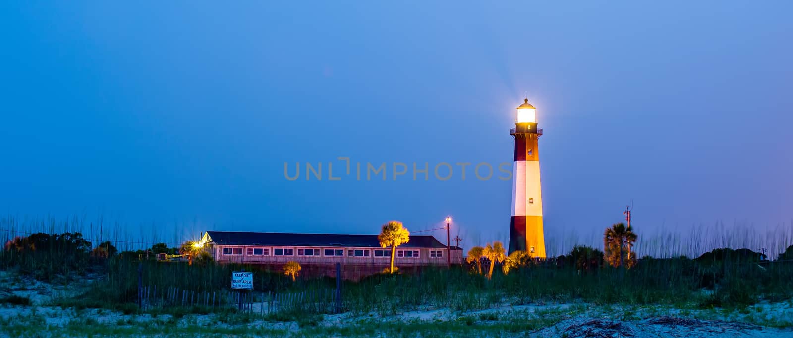 Tybee Island Light with storm approaching