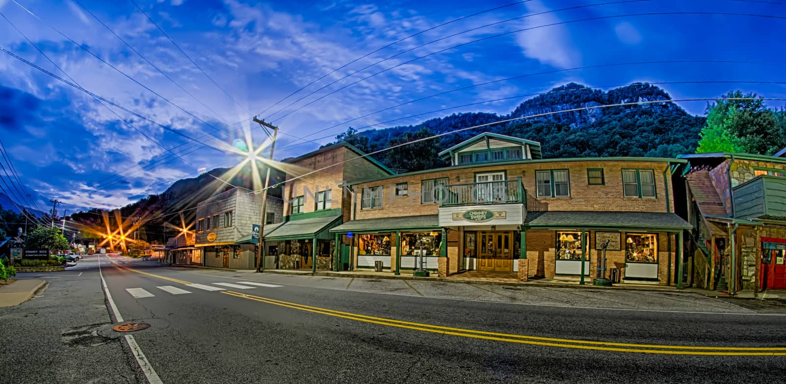 town of chimney rock in north carolina near lake lure by digidreamgrafix