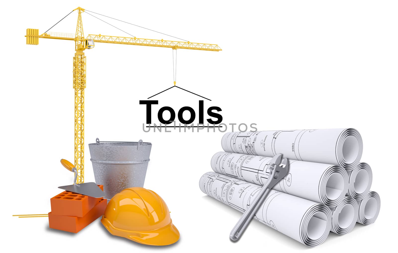 Crane with tools  by cherezoff