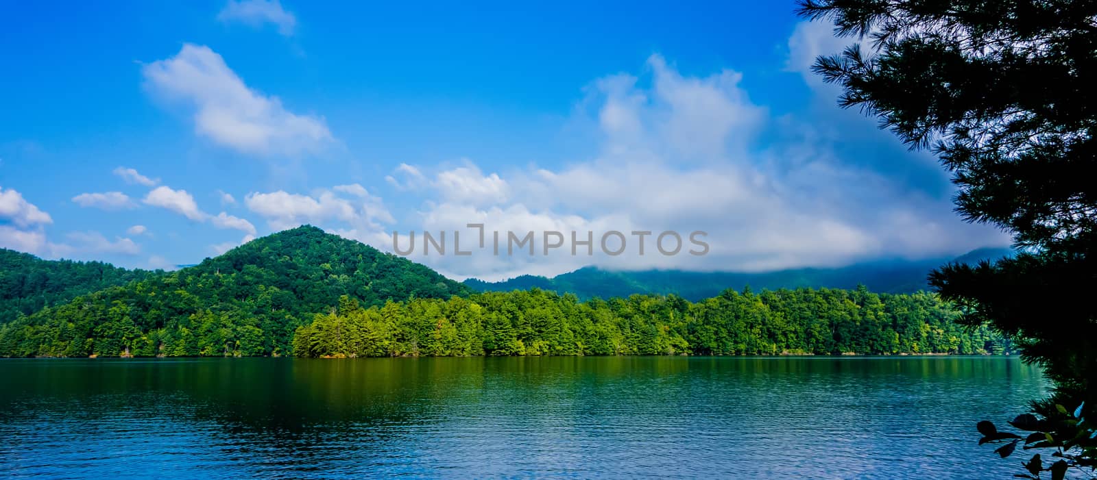 lake santeetlah scenery in great smoky mountains