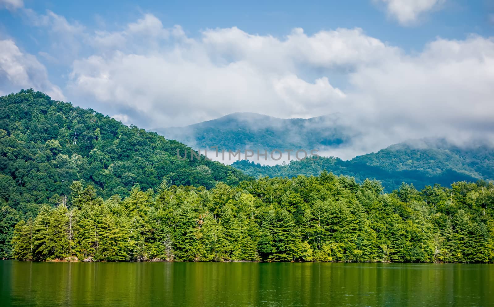lake santeetlah scenery in great smoky mountains by digidreamgrafix