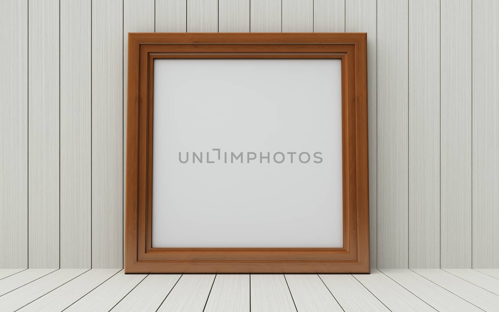 Realistic picture frame on wood background, Perfect for your presentations.