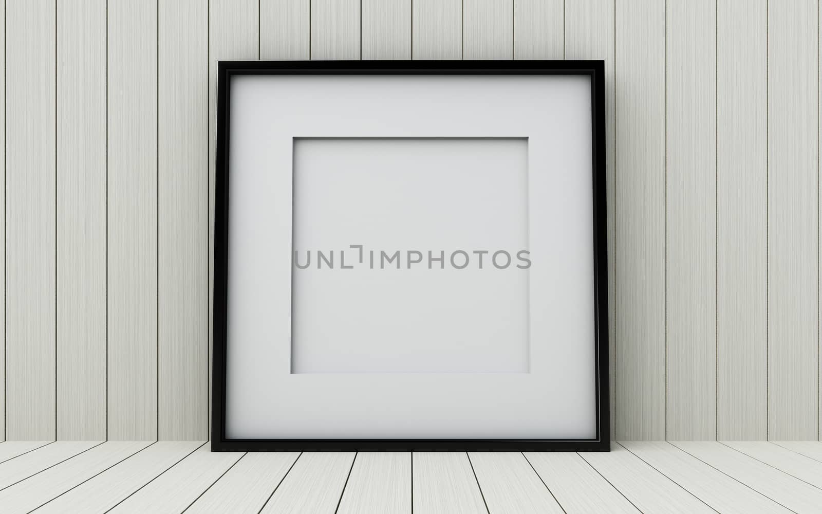 Realistic picture frame on wood background. by teerawit