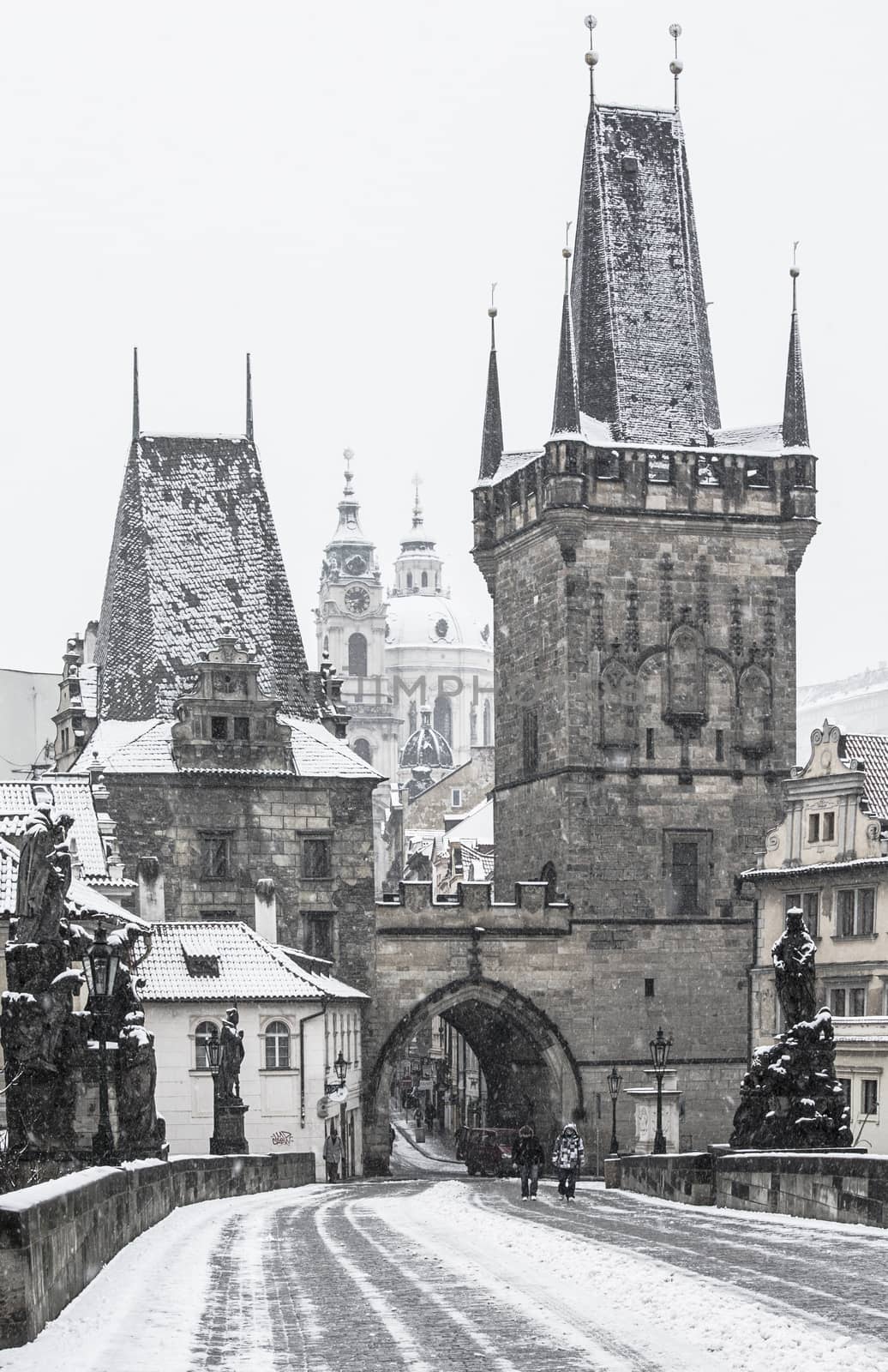 Charles bridge in winter, Prague, Czech Republic
