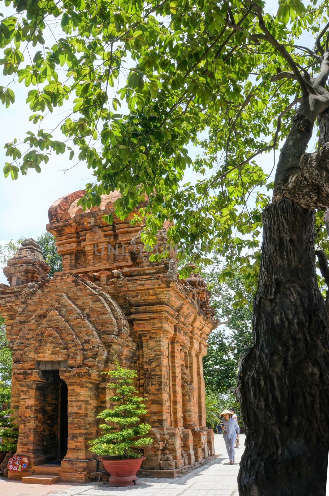 NHA TRANG, VIET NAM- AUG 25: Ponagar tower, ancient temple, call thap ba po nagar or Po Inu Nagar, fammous religious architect for Nhatrang travel, with cham culture from stone, Vietnam, Aug 25, 2015