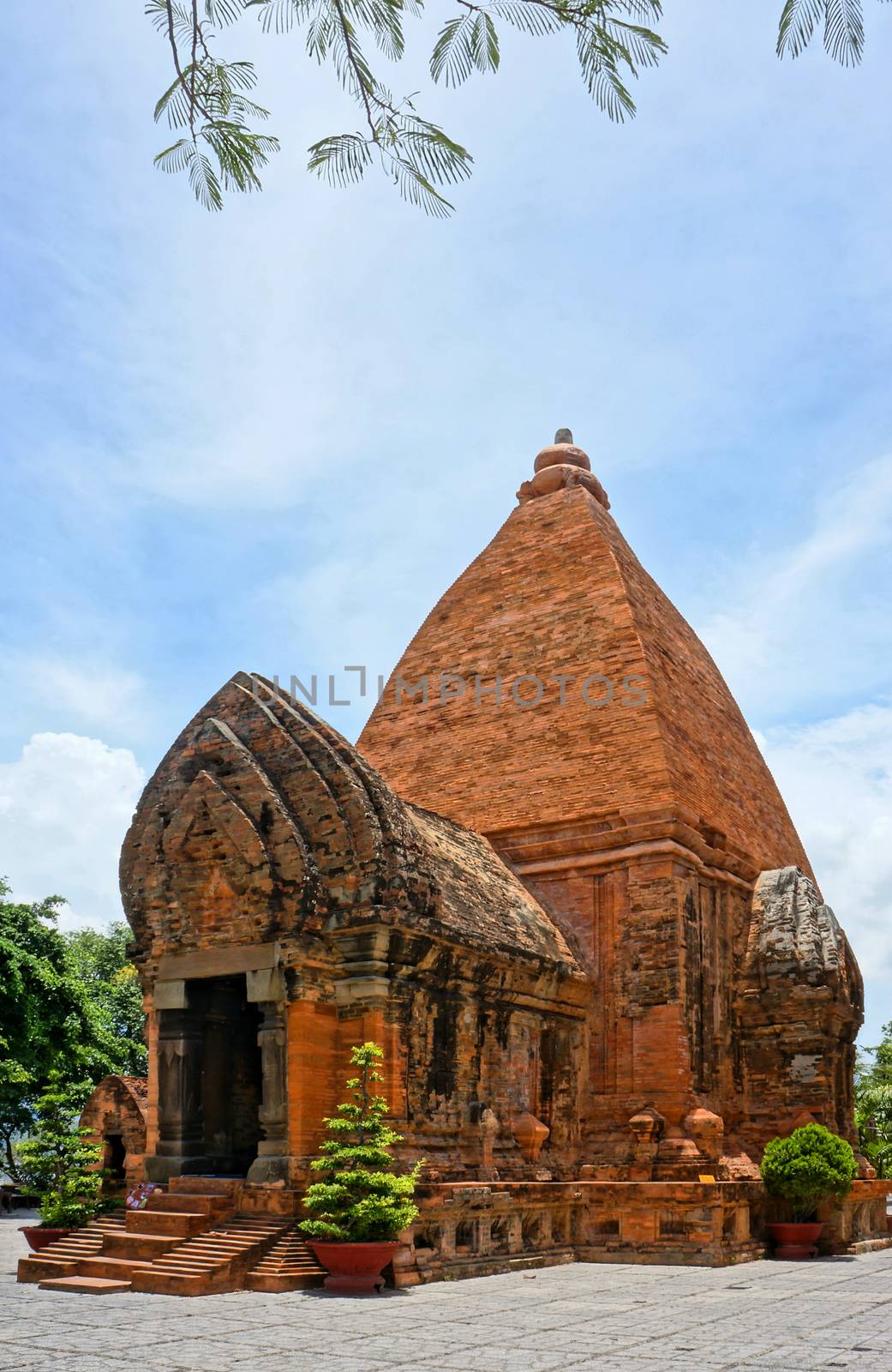 NHA TRANG, VIET NAM- AUG 25: Ponagar tower, ancient temple, call thap ba po nagar or Po Inu Nagar, fammous religious architect for Nhatrang travel, with cham culture from stone, Vietnam, Aug 25, 2015