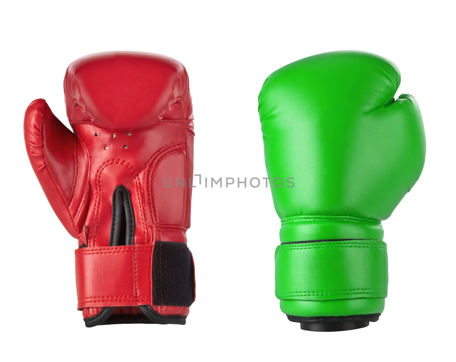 Red boxing gloves isolated on white