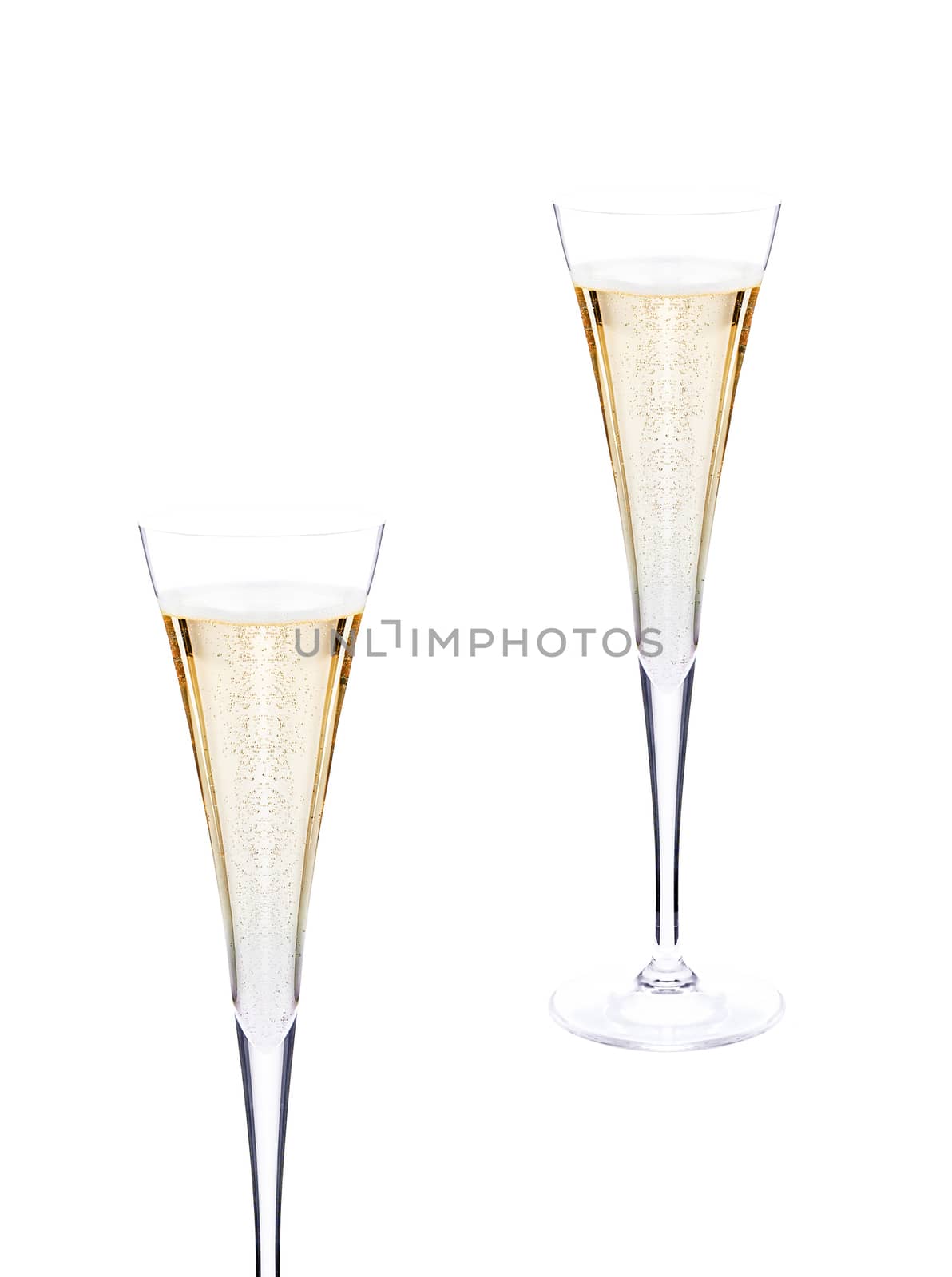 close up of champagne in glasses by ozaiachin
