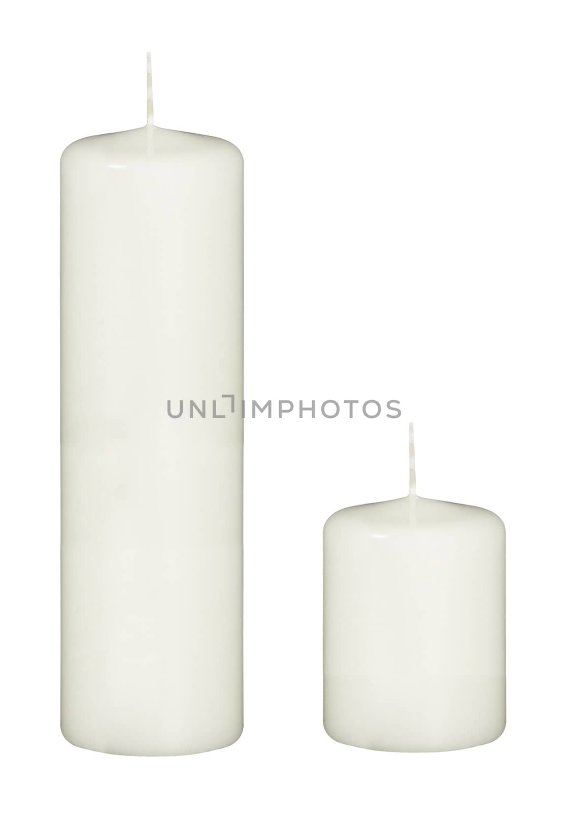 big and small Candles isolated