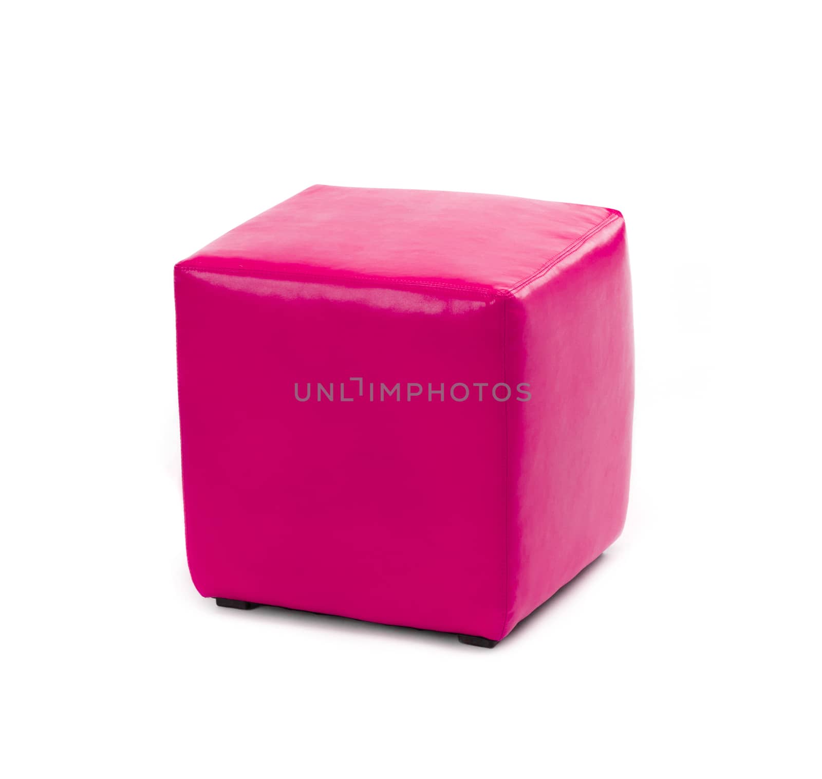 pink leather foot stool ottoman