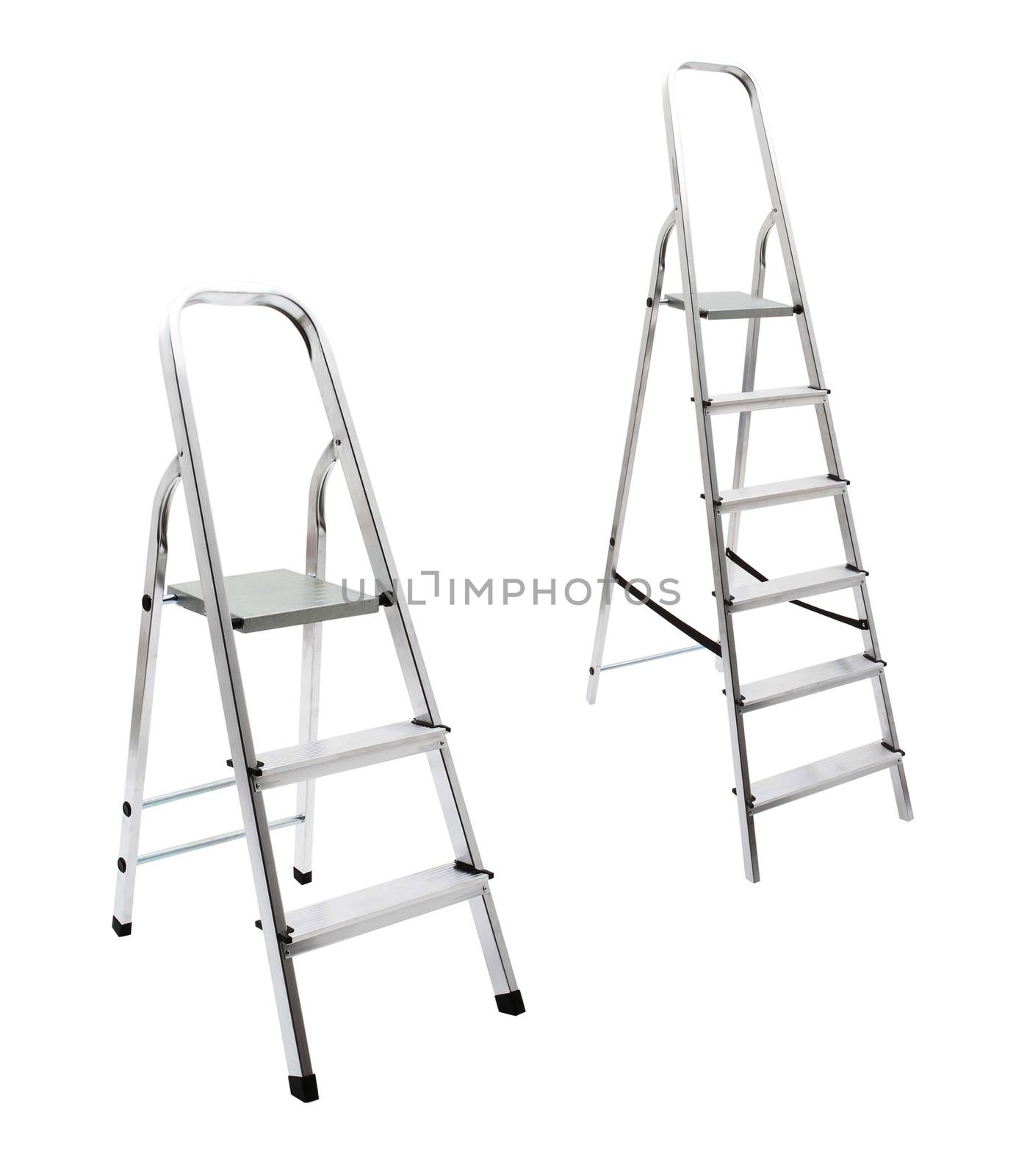 metal ladder isolated on white with clipping path