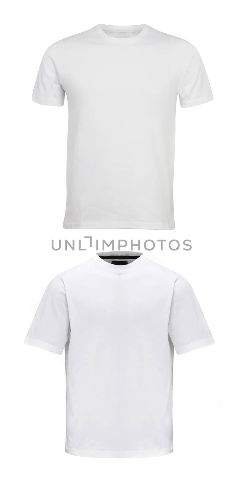two different white T-shirt isolated on white