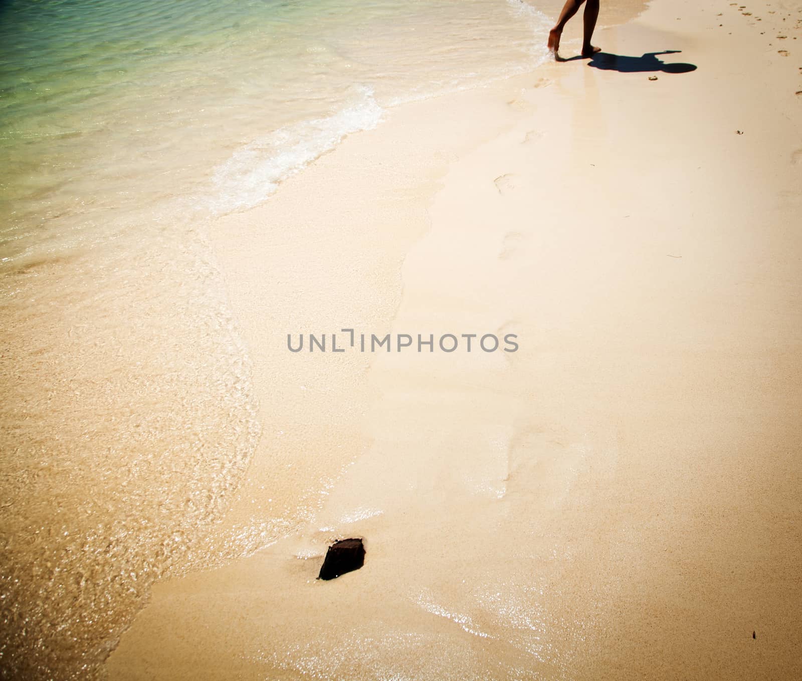 Footprints on beach