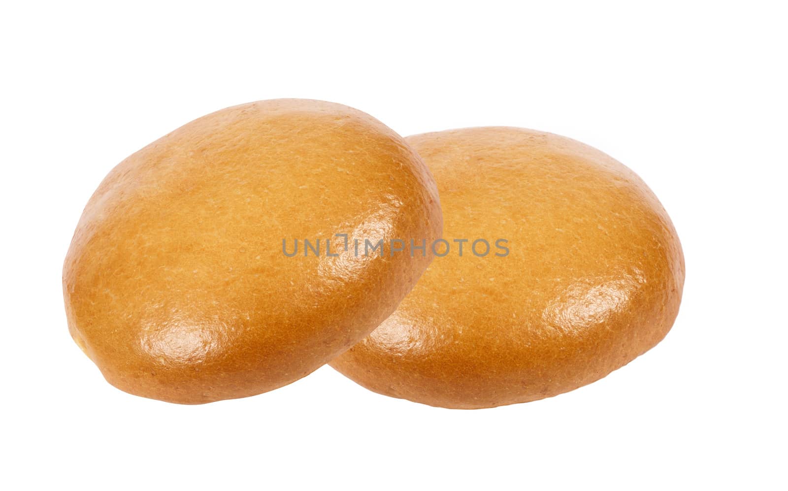 freshly baked kaiser bun on a white background