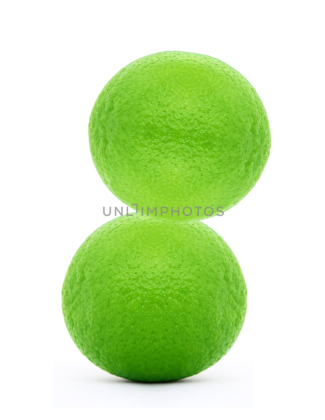 limes on white background