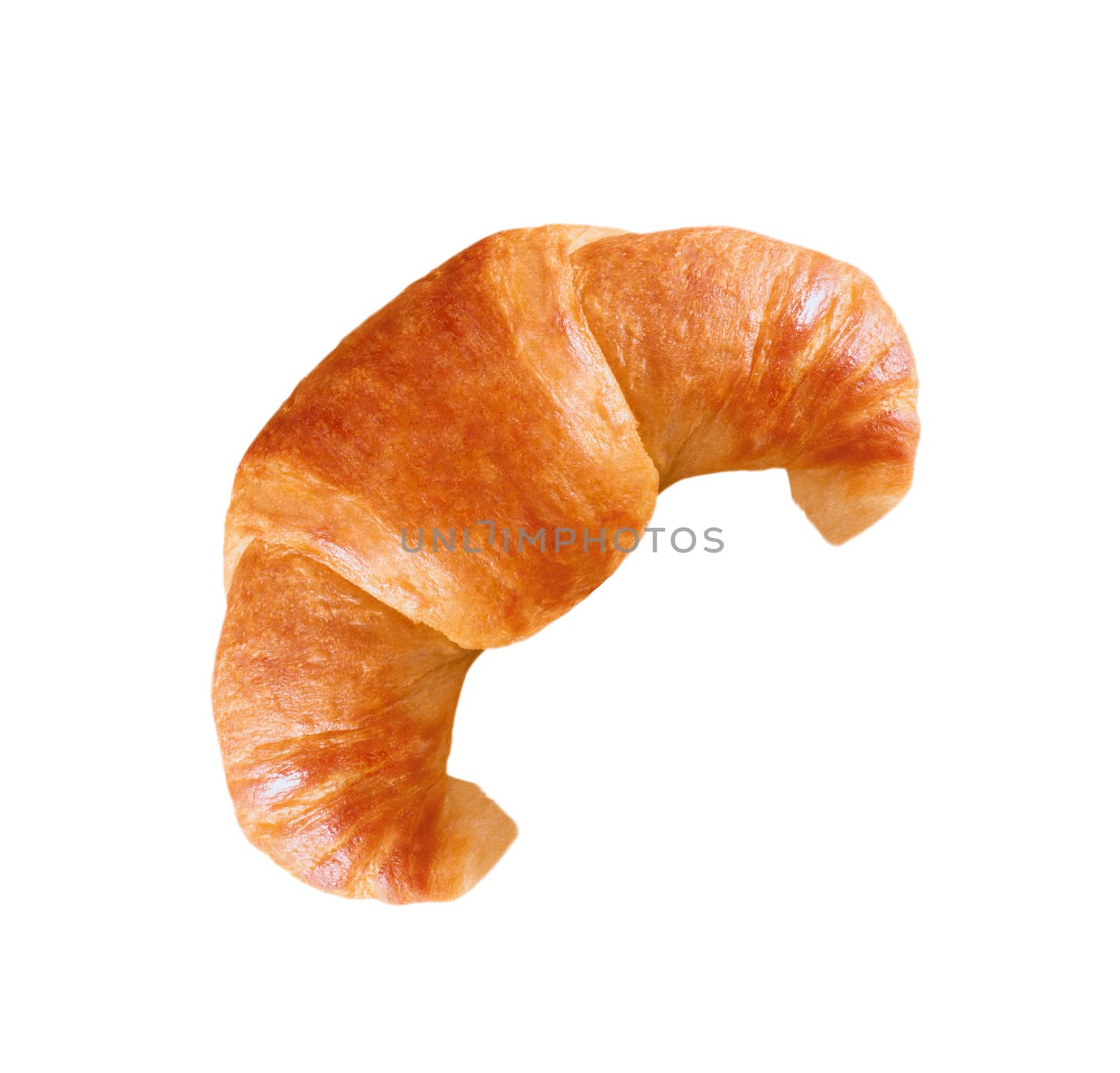 Fresh and tasty croissant over white background