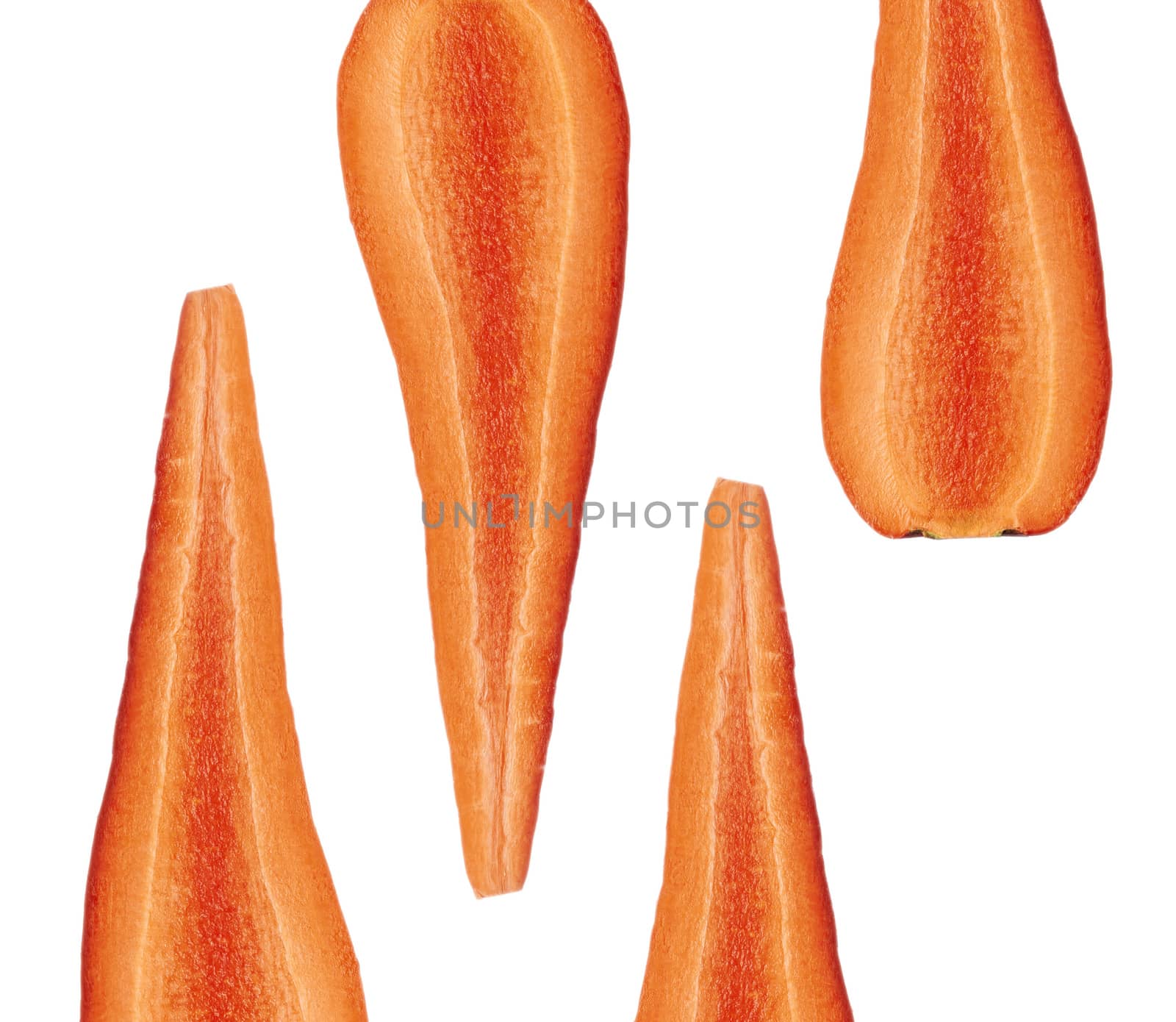 Ripe carrots isolated