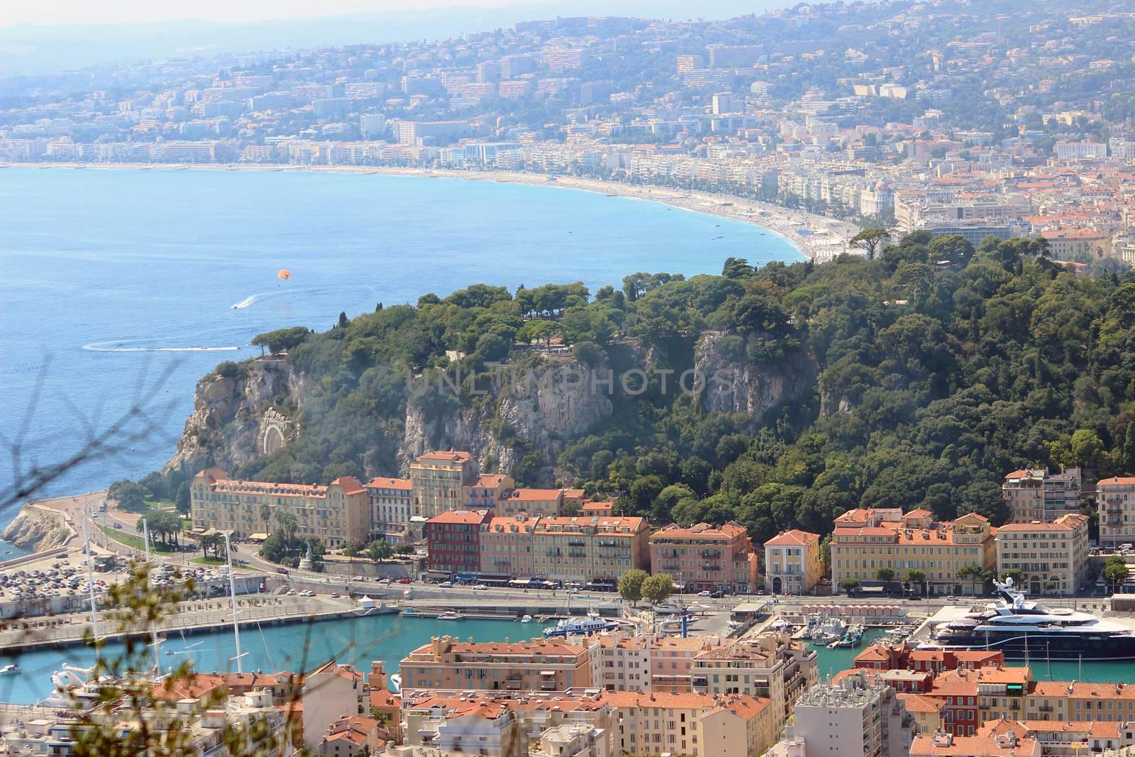 Beautiful Panoramic View of Nice city - French Riviera in France