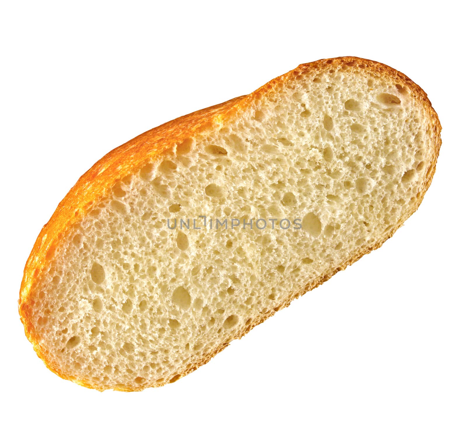 Fresh bread slice isolated on white background