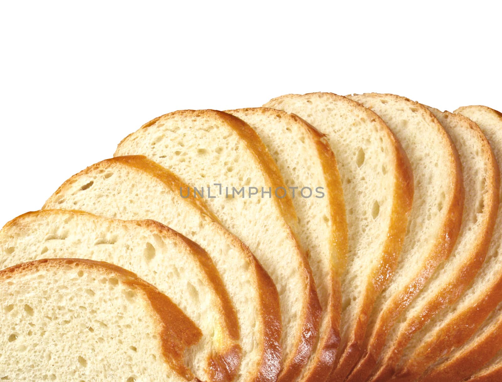 Sliced Bread Slices Stack, Isolated Closeup