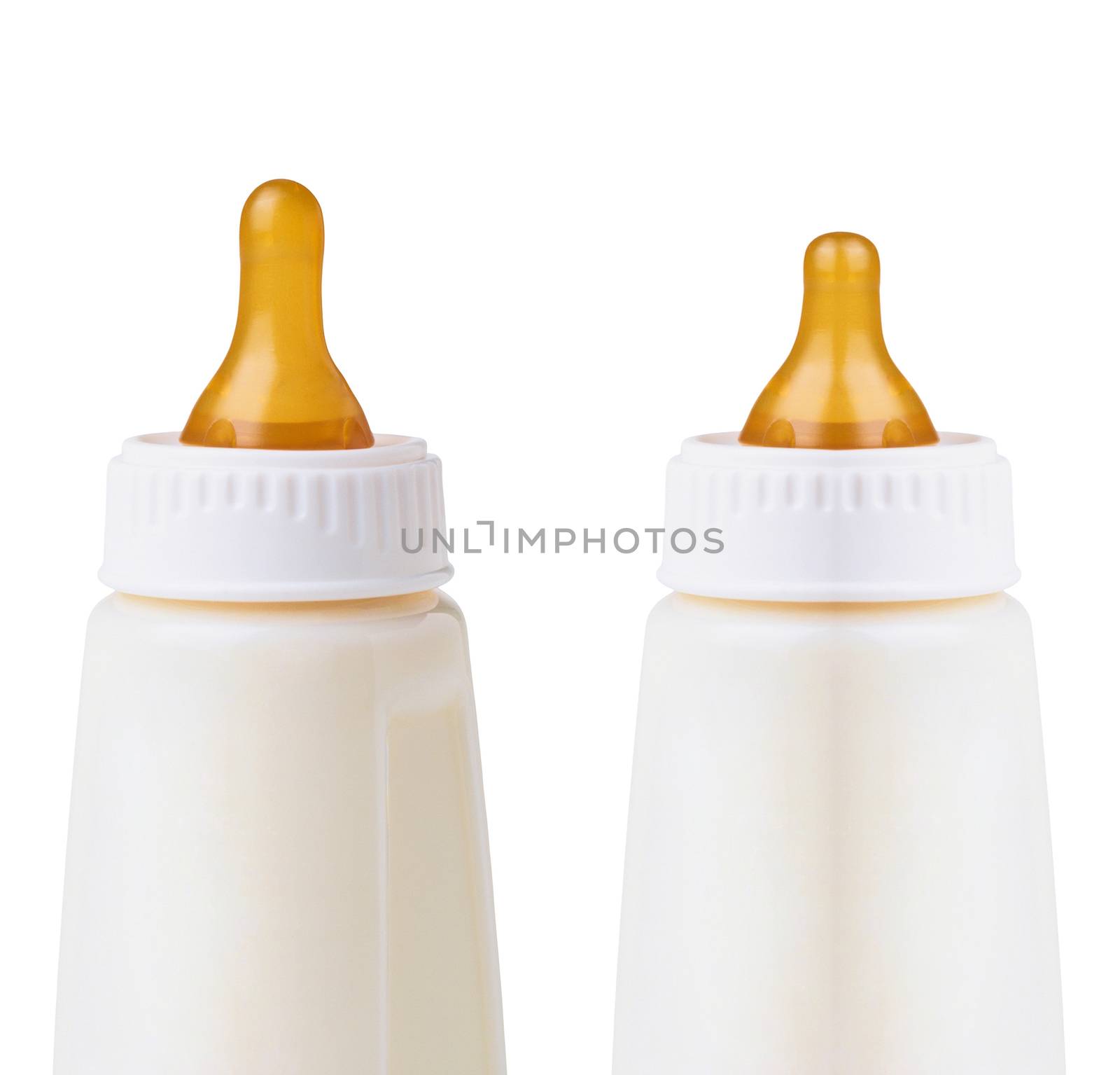 Bottles with milk for a baby