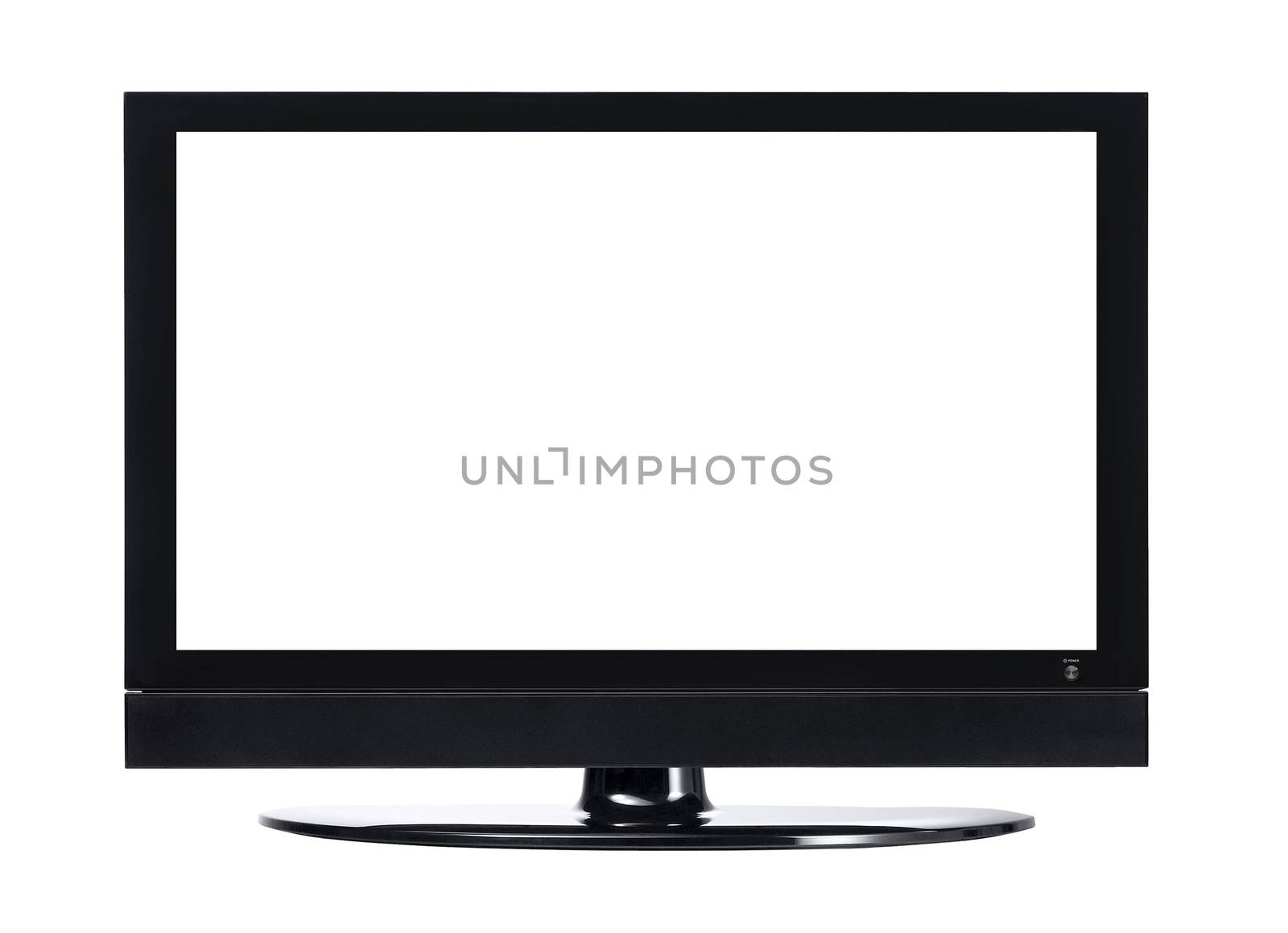 LCD screen TV with white background by ozaiachin