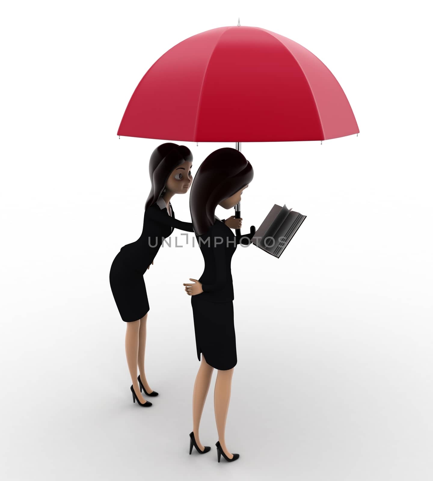 3d woman rich woman with assistant concept by touchmenithin@gmail.com