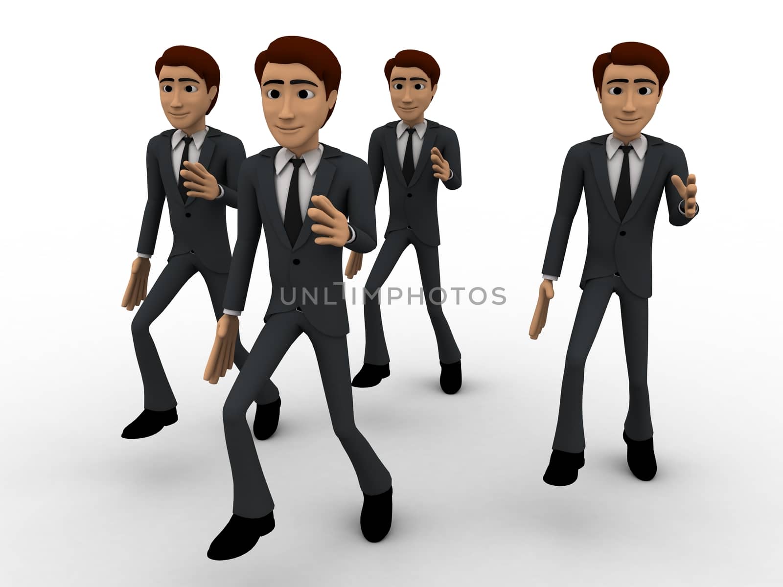 3d men doing march concept by touchmenithin@gmail.com