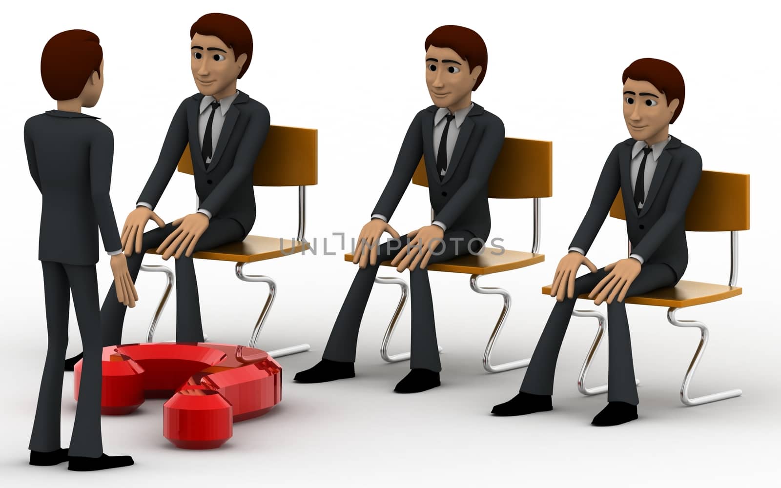 3d man teacher asking question to students concept by touchmenithin@gmail.com