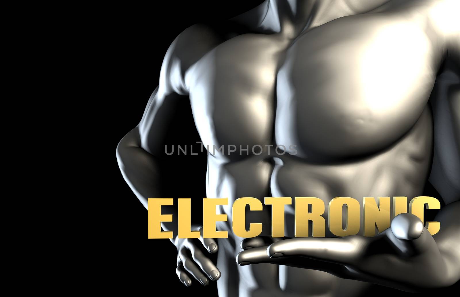 Electronic Music With a Man Holding Up as Concept