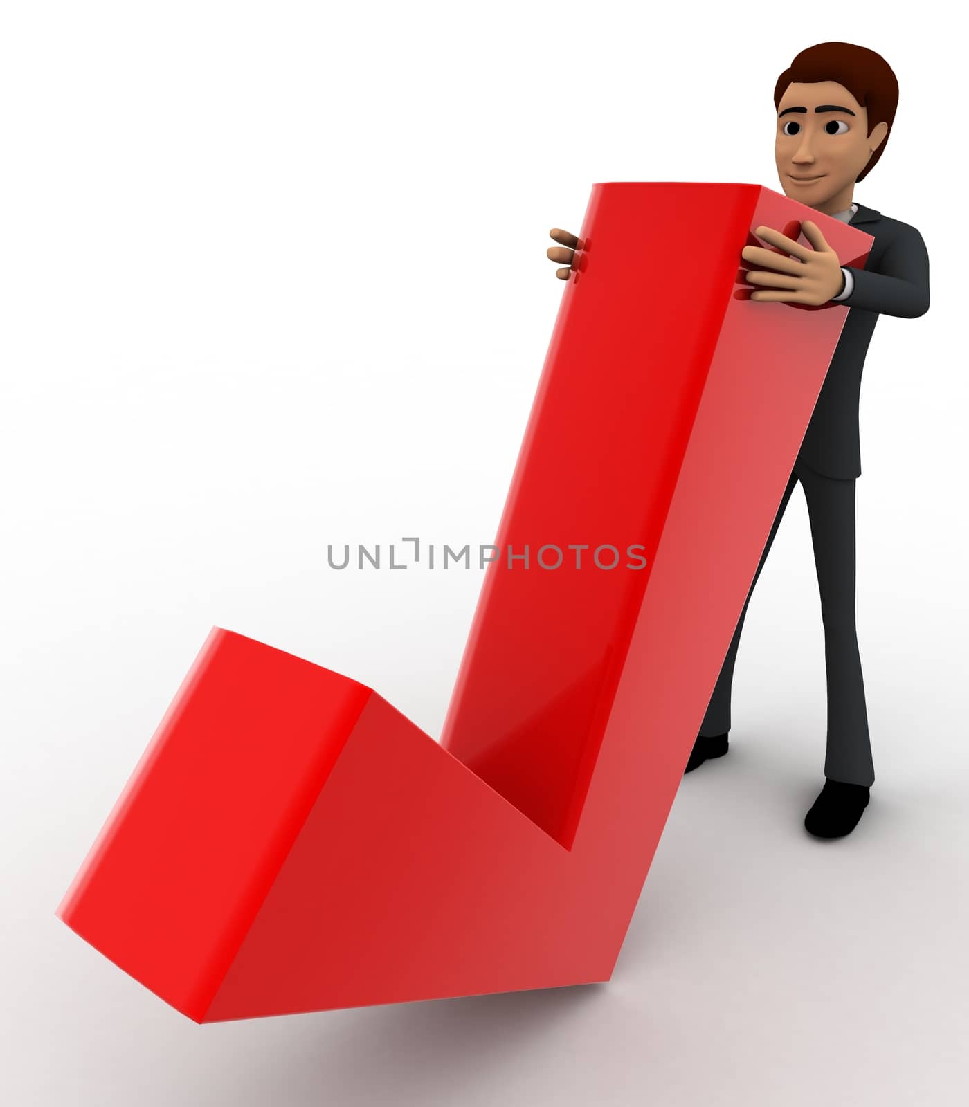 3d man with red right symbol concept by touchmenithin@gmail.com