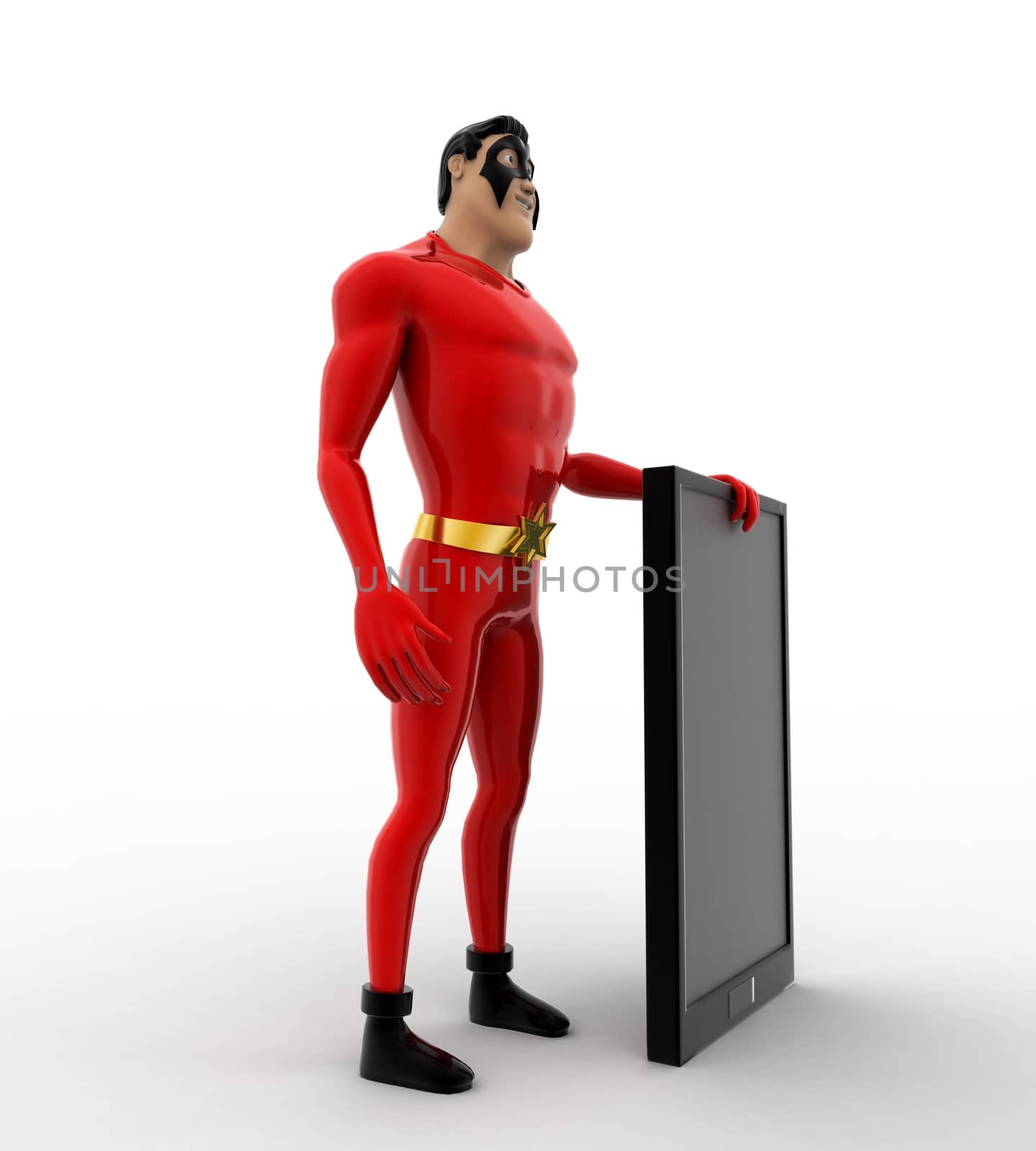 3d superhero  with smartphone concept by touchmenithin@gmail.com