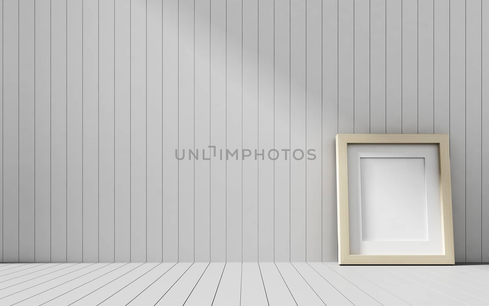 Realistic picture frame on wood background, Perfect for your presentations.