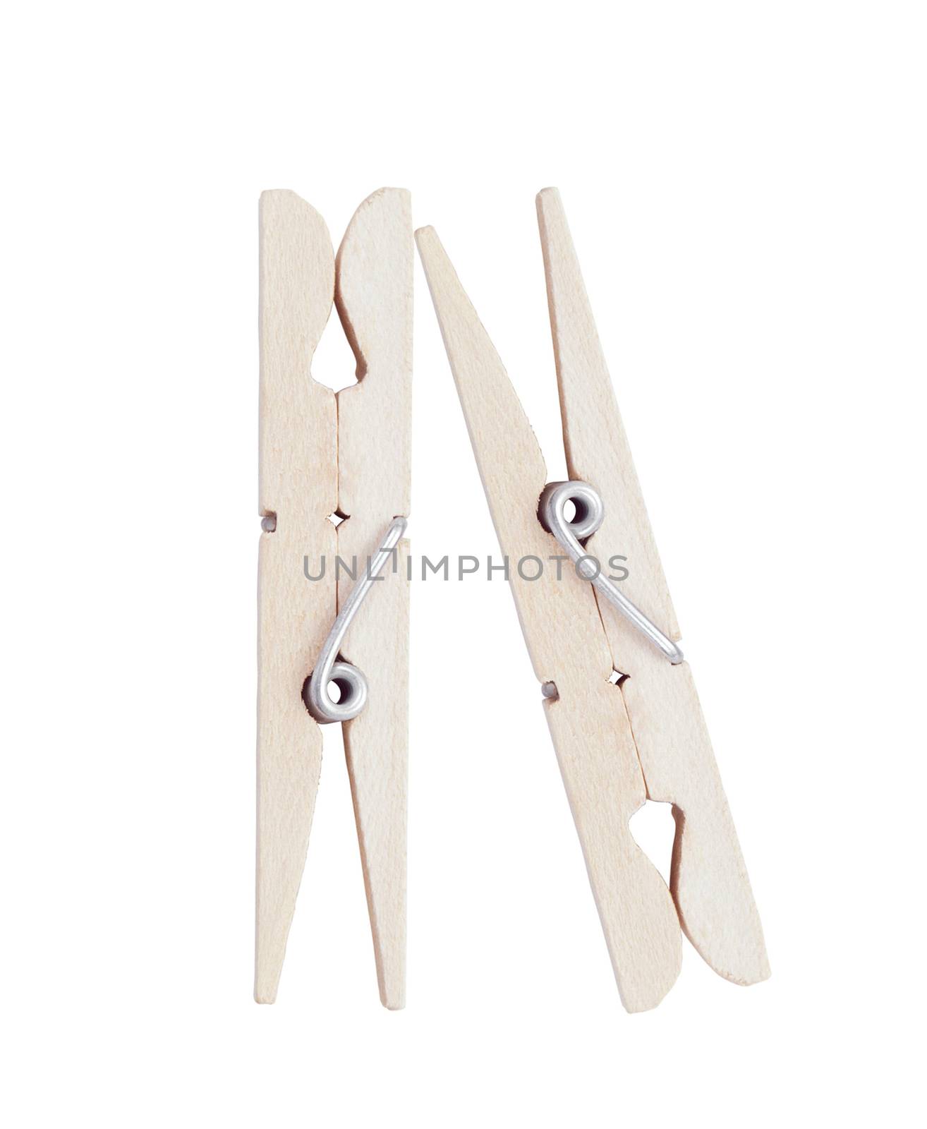 clothes pins isolated