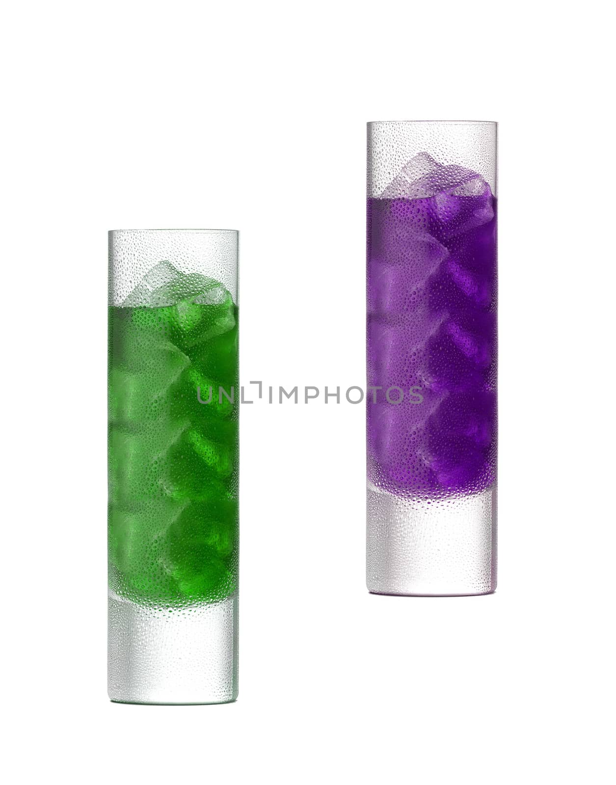 cocktails on white background