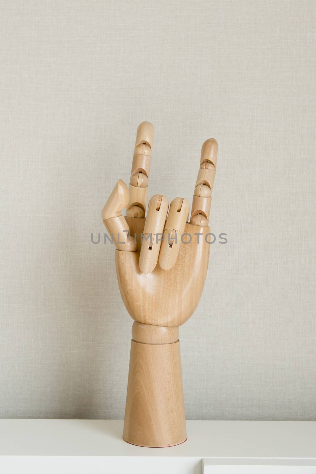 Hand Sign "I Love You" on white background