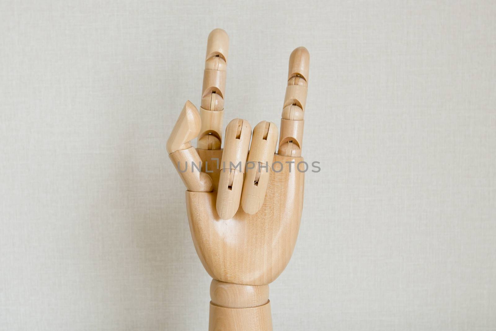 Hand Sign "I Love You" on white background