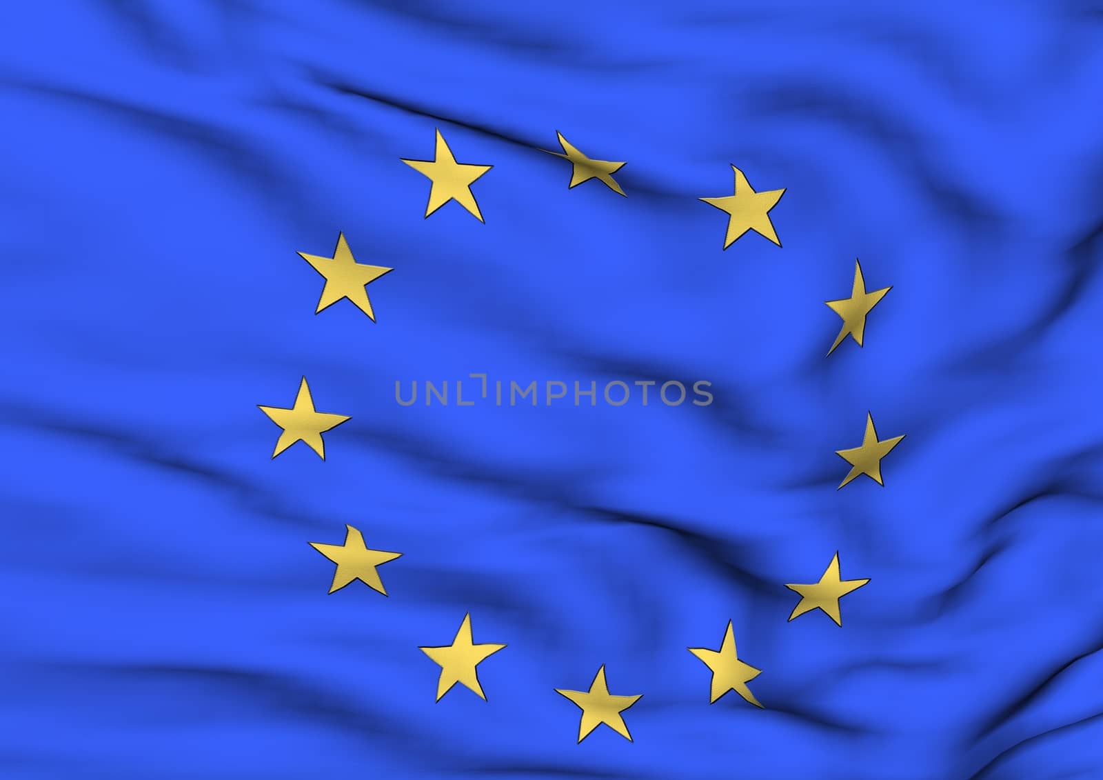 Image of a waving flag of Europe