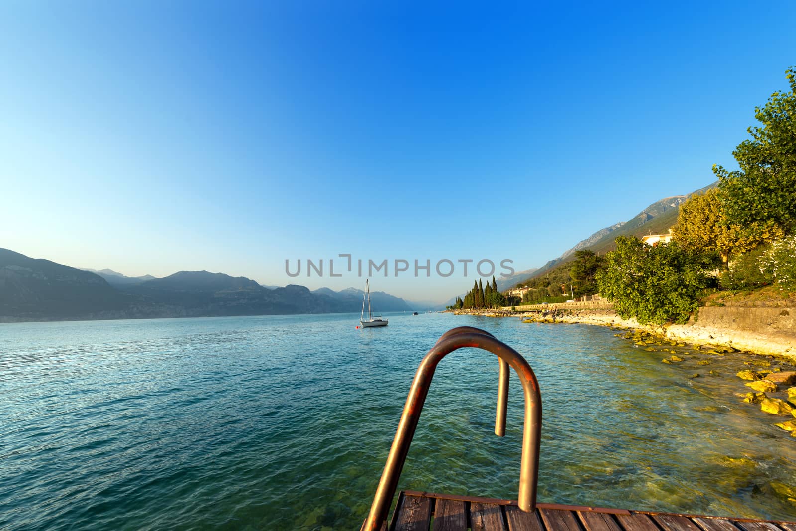 Lago di Garda (Garda Lake), the largest Italian lake of glacial origin. Veneto, lombardy and Trentino Alto Adige