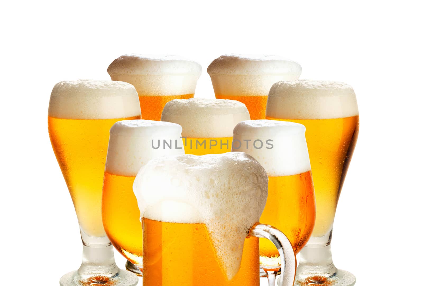 Glasses of beer isolated over white- excellent quality